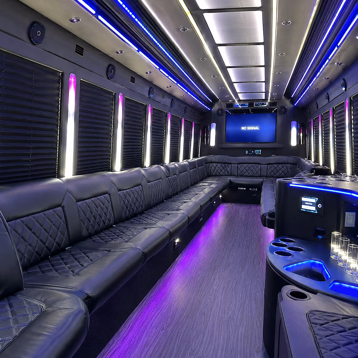 topeka 30 passenger party bus inside