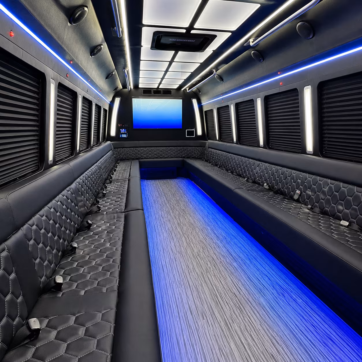 topeka 50 passenger party bus inside