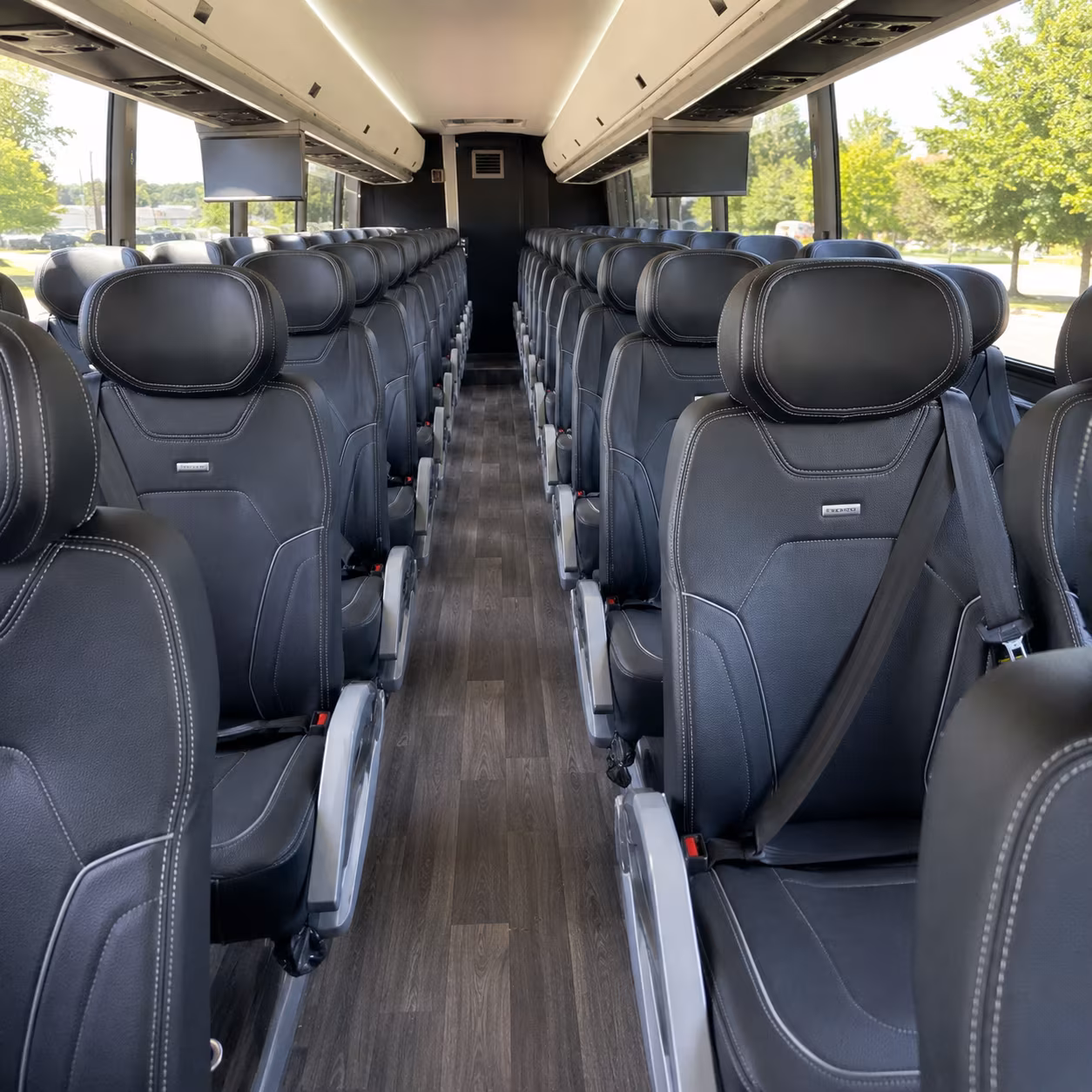 topeka 56 passenger charter bus interior