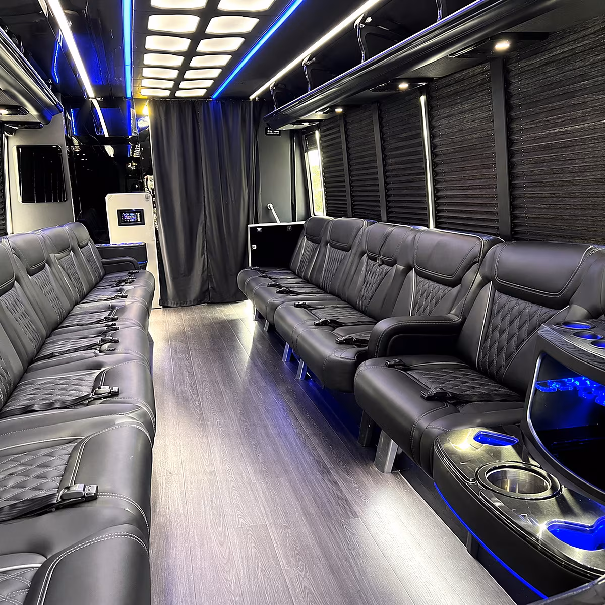 topeka party bus rental interior